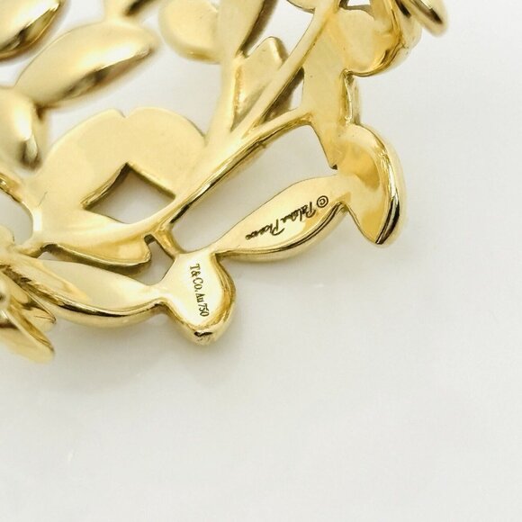 Size 7 Tiffany & Co Wide Olive Leaf Band Ring in Yellow Gold by Paloma Picasso - Picture 4 of 7